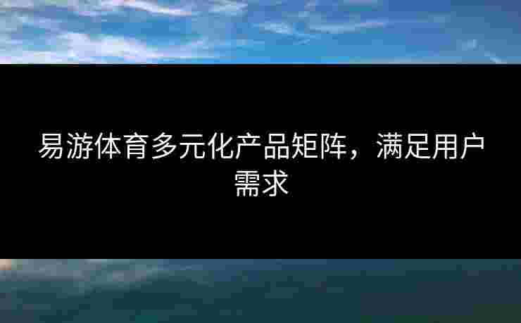 易游体育多元化产品矩阵，满足用户需求