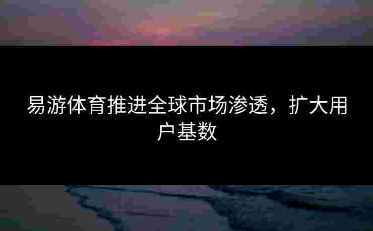 易游体育推进全球市场渗透，扩大用户基数
